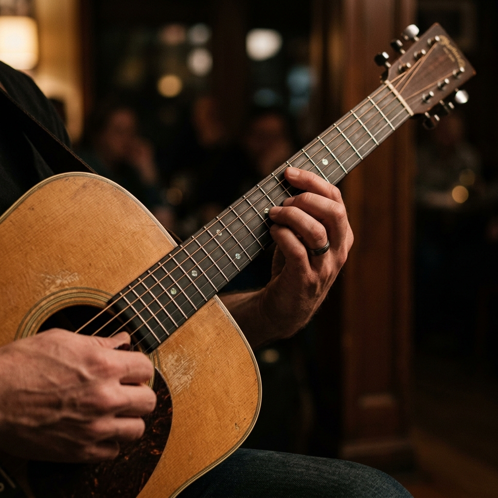 Pessoa tocando violão